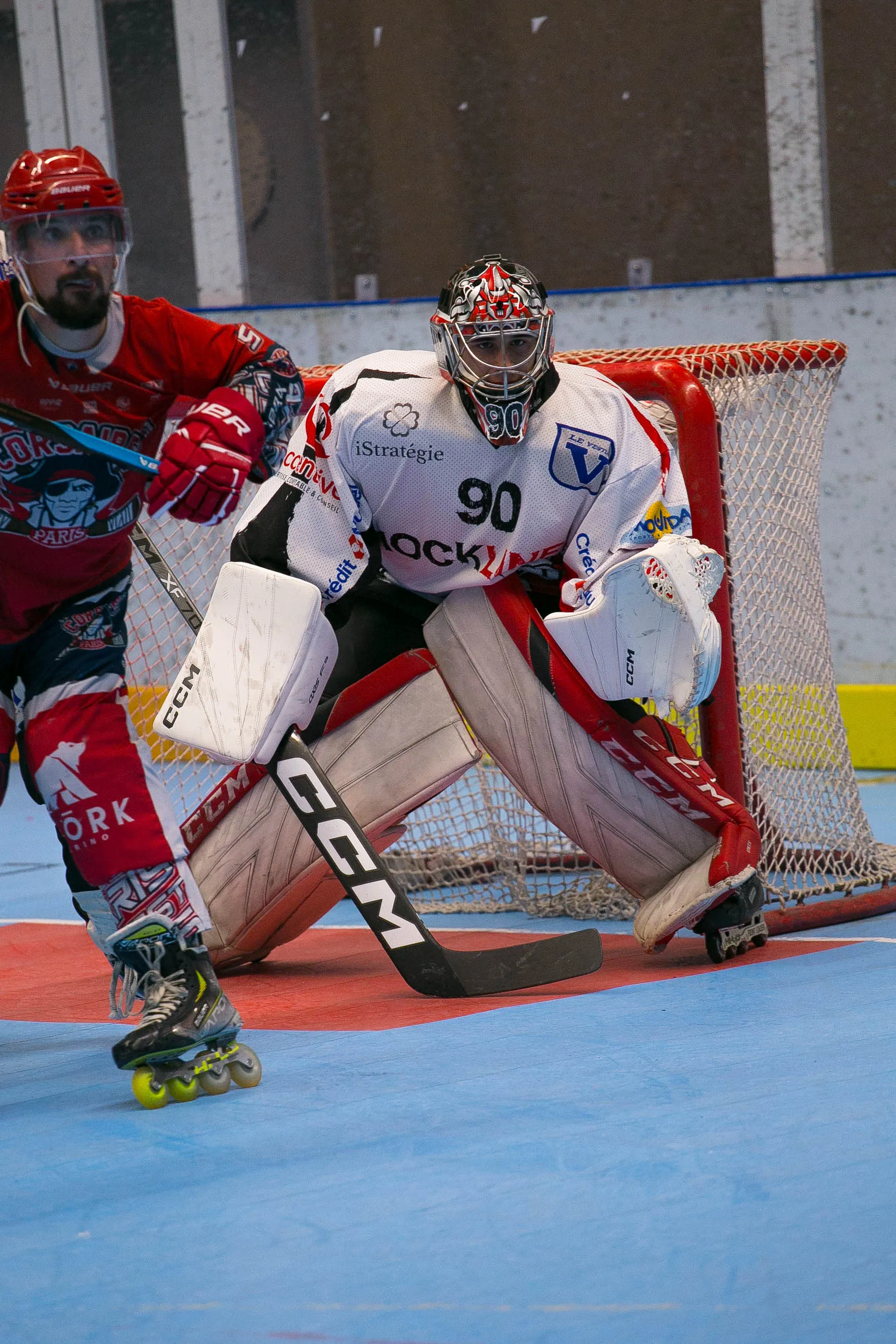 Le gardien en position devant sa cage