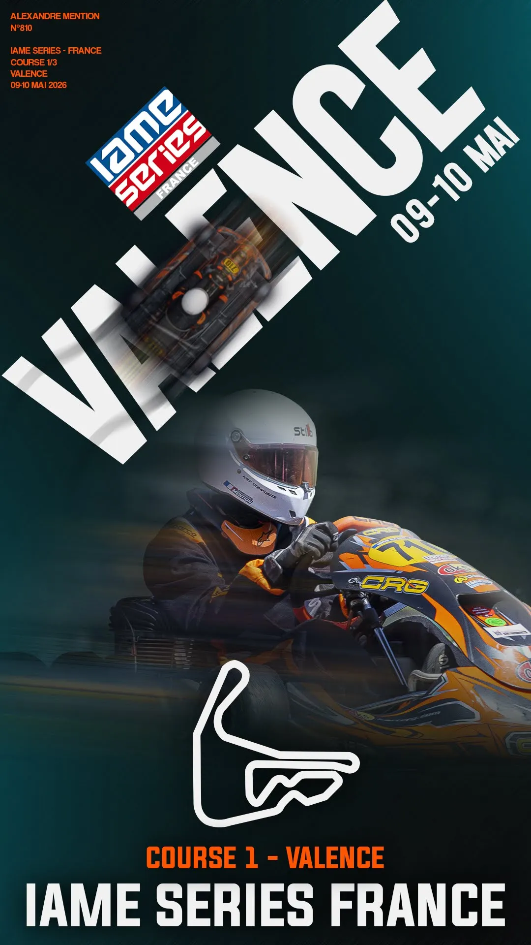 Affiche IAME Series France, course de Valence