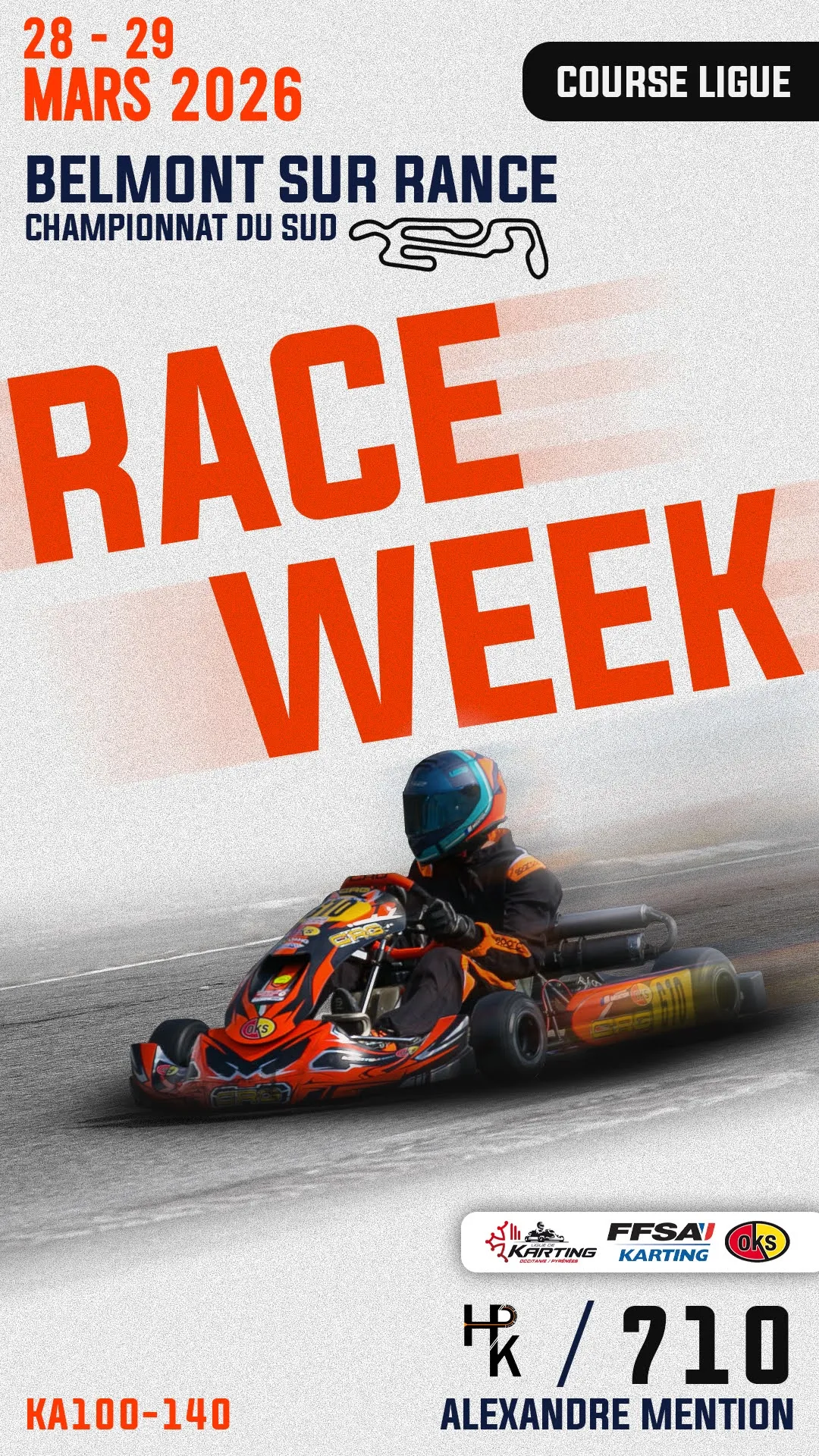 Affiche « Race Week », championnat du Sud à Belmont-sur-Rance